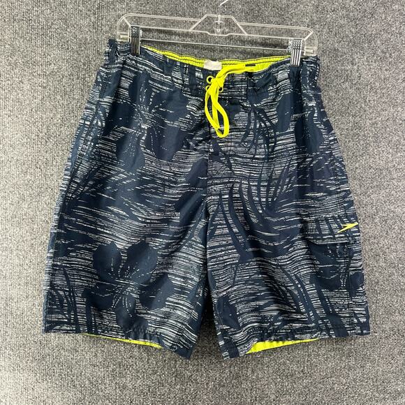 Speedo Swim Trunks Mens XL Blue Floral Hawaiian Print Comfort Drawstring - Picture 2 of 10